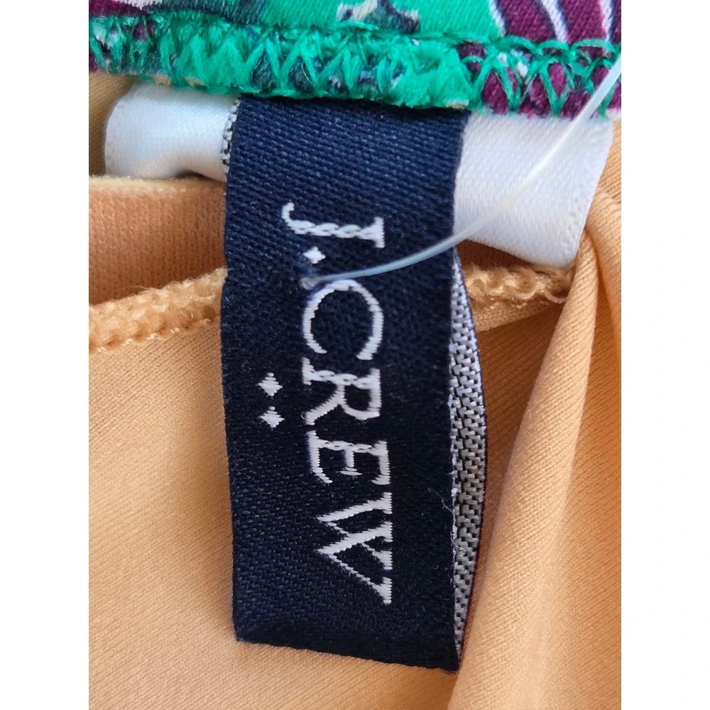 J. Crew‎ Bikini Top Floral Ruffle Triangle Women XS Green NWT BD860